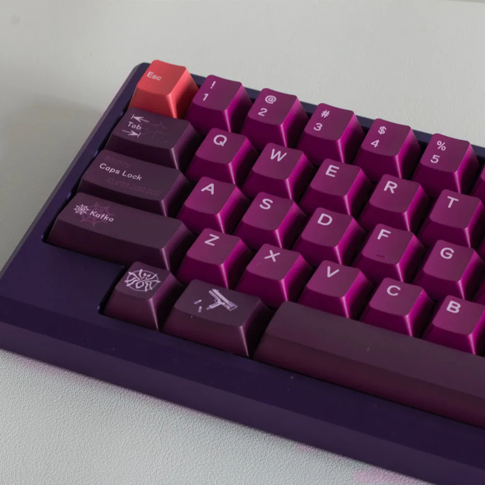 PBT 142 клавиши Kafka Keycap Custom Design Cherry Profile DYE Sub с ISO Enter 2u 2.25u 2.75u 3u 6.25u 7u Пробел для
