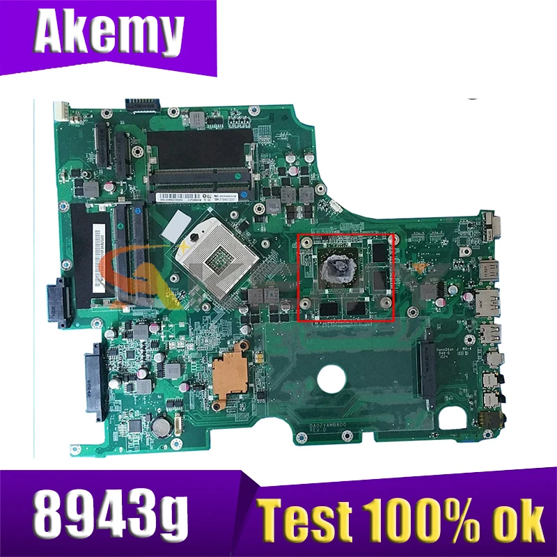 

Материнская плата AKEMY MBPUJ06001 MB.PUJ06.001 для ноутбука acer Aspire 8943 8943g, DA0ZYAMB8D0 HD 5650 core i3 i5 2, слот для памяти