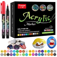 36 colors acrylic markers brush pens for fabric rock painting pen ceramic glass canvas acrylic paint diy card making supplies