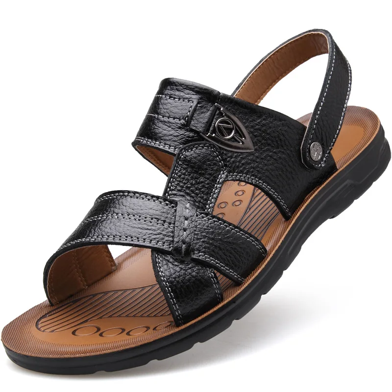 

Size 34-48 Men's Sandals 2022 Summer Beach Leather Sandals Men's Designer Shoes Men's Shoes