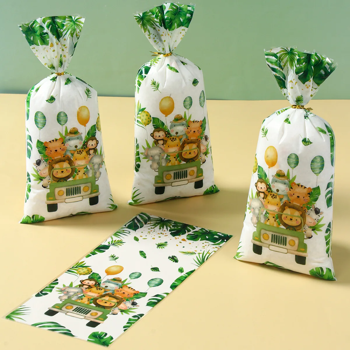 Подарочные пакеты в виде джунглей с животными милые пластиковые для конфет