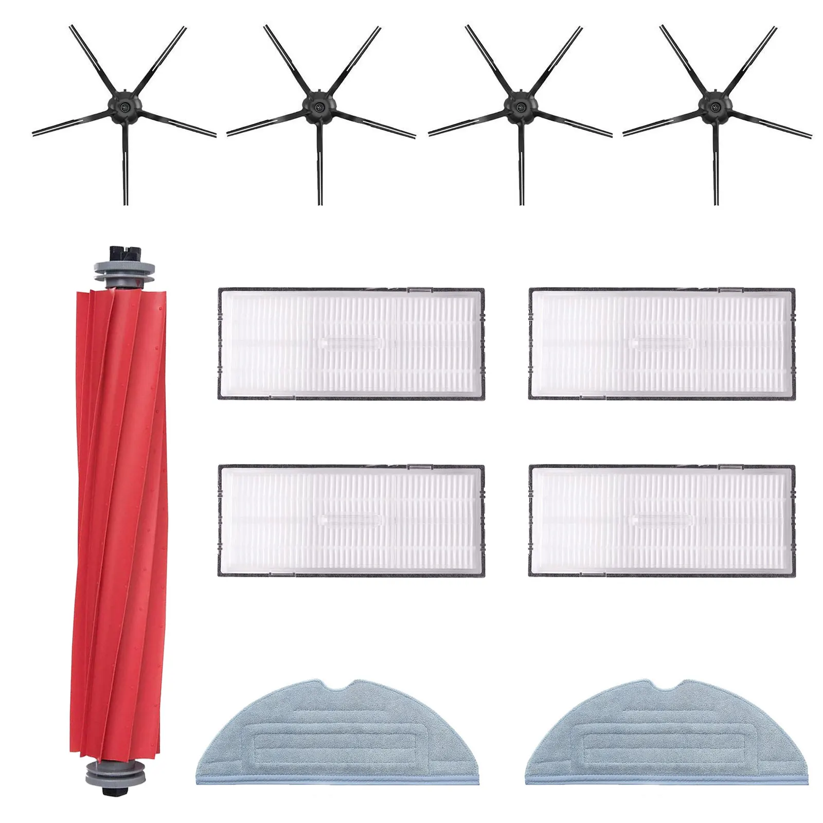 

11Pcs Replacement Accessories Kit For Roborock S7/T7S/T7Plus/G10 Vacuum Parts Including 4 Filters 4 Side Brushes 2 Mop Pads