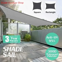 gray 300d waterproof shade sail anti ultraviolet awning ultralight garden swimming pool awning shade sail camping awning2021