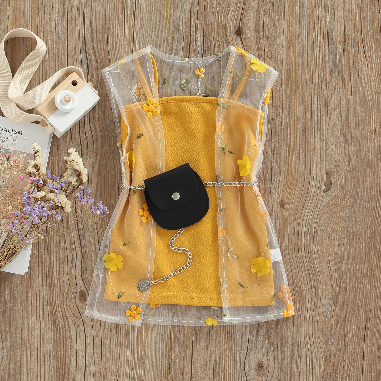 

Ma&Baby 2-6Y Summer Kid Girls Floral Dress Sleeveless Lace Dress +Waist Bag Outfits Beach Holiday Travel Costumes D01
