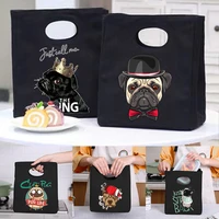 dog printed cooler lunch box portable insulated lunch bag thermal food storage bags picnic lunch bags for women kids bento pouch