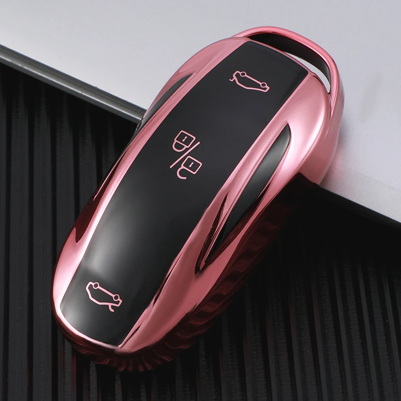 Zeratul Auto for Tesla Model 3 Y X S TPU Car Smart Key Cover Case Fob Shell Bag Holder Accessories |