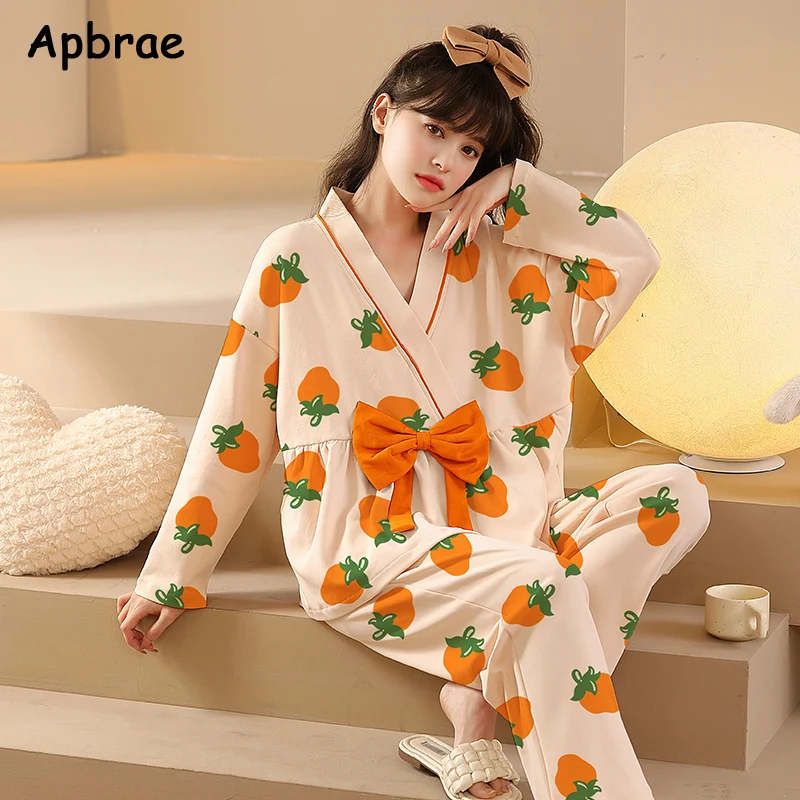 

Женская Хлопковая пижама, весенне-осеннее японское кимоно, одежда для сна, кардиган для отдыха, пижамы, домашний костюм с длинными рукавами, милая пижама для девочек