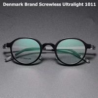 denmark brand titanium glasses frame men women vintage round myopia optical eyewear screwless prescription eyeglasses frame 1011