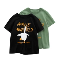 t shirt kids boy clothing summer short sleeve tees cotton goose pattern breathable loose tops