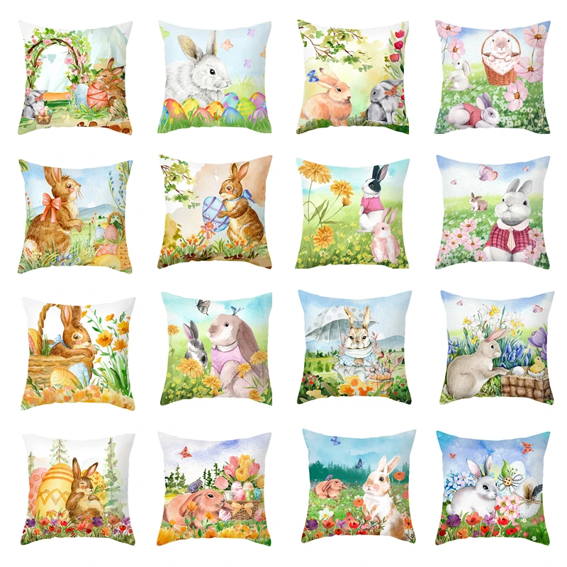 

Happy Easter Rabbit Eggs Pillowcase Happy Easter Party DIY Decoration Easter Party Decorations for Home Easter Party Favor Gift