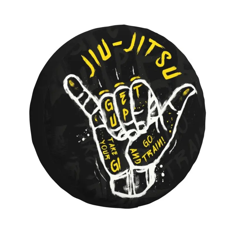 

Gesture Go Train Brazilian Jiu Jitsu BJJ Spare Wheel Cover for Suzuki Mitsubish 4WD Trailer Custom BJJ Fist Tire Protector