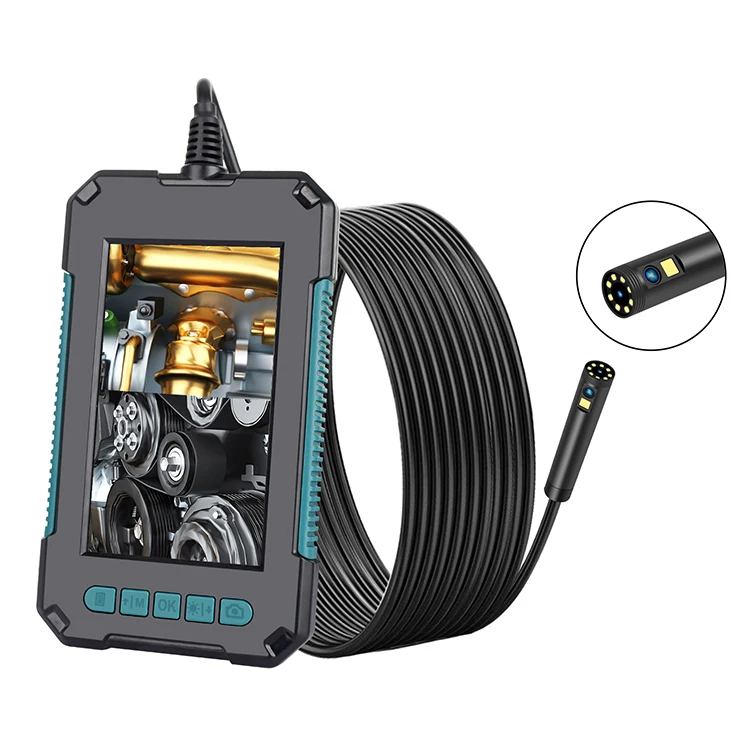 

New P40D Dual Lens Handheld Industrial Car Endoscope 1080P 4.3inch Screen 8mm 8led Endoscope Inspection Camera