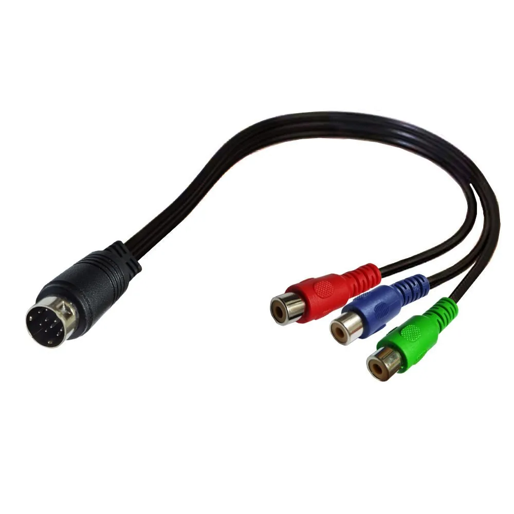 9-контактный S-видео к 3RCA RGB ТВ-Кабель MINI DIN9Pin к 3RCA Female Video 0,3 m 9-контактный S-видео к 3RCA RGB ТВ-Кабель MINI DIN9Pin к 3RCA Female Video 0,3 m