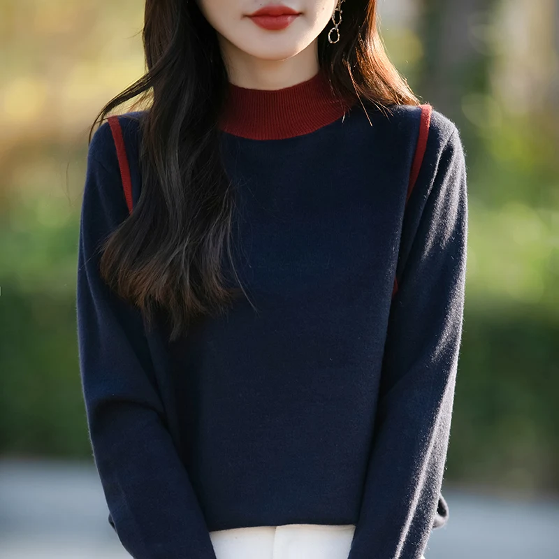 Женский вязаный топ из 100% мериносовой шерсти осень/зима новая толстовка с