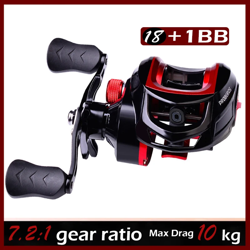 

Baitcasting Fishing Reel Ultralight Casting Reel 7.2:1 Gear Ratio Fishing Reel with Max Drag 10KG for Bass Fishing