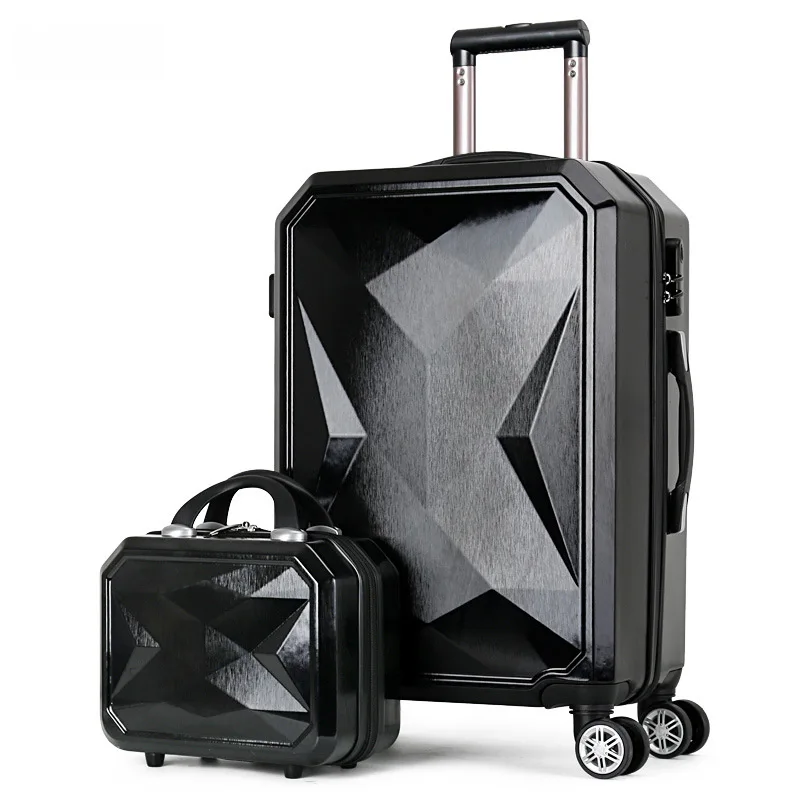 Fashion Diamond Design Cardan Wheel Combination Box,20 Inch Trendy Version Student Password Trolley Suitcase