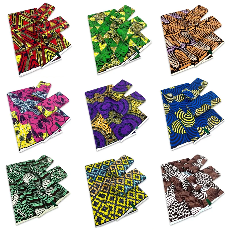 

2022 New Guaranteed Veritable African Print Real Wax Fabric Ankara Design 100%Cotton Soft Pagne High Quality For Sew Party Dress