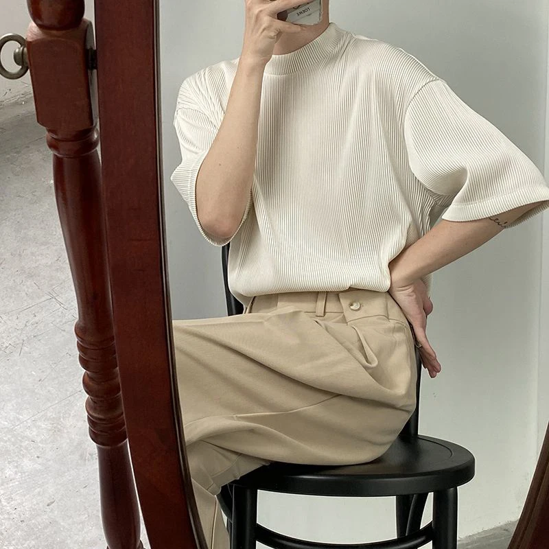 Мужская однотонная водолазка Whorl Белая Летняя футболка большого размера с