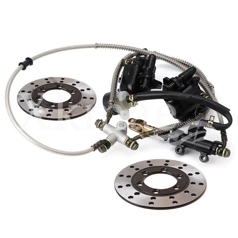 

Foot brake Rear hydraulic double disc brake caliper system with oil cup For 150cc 200cc 250cc ATV UTV Buggy Quad Dirt Bike parts