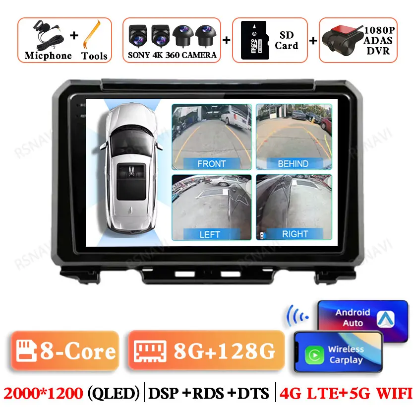 

Автомобильное радио Android 15 для Suzuki Jimny JB64 JB74 2018 2019 2020, беспроводной Carplay, авто стерео Viedo-плеер, 5G, WIFI, навигация DVD