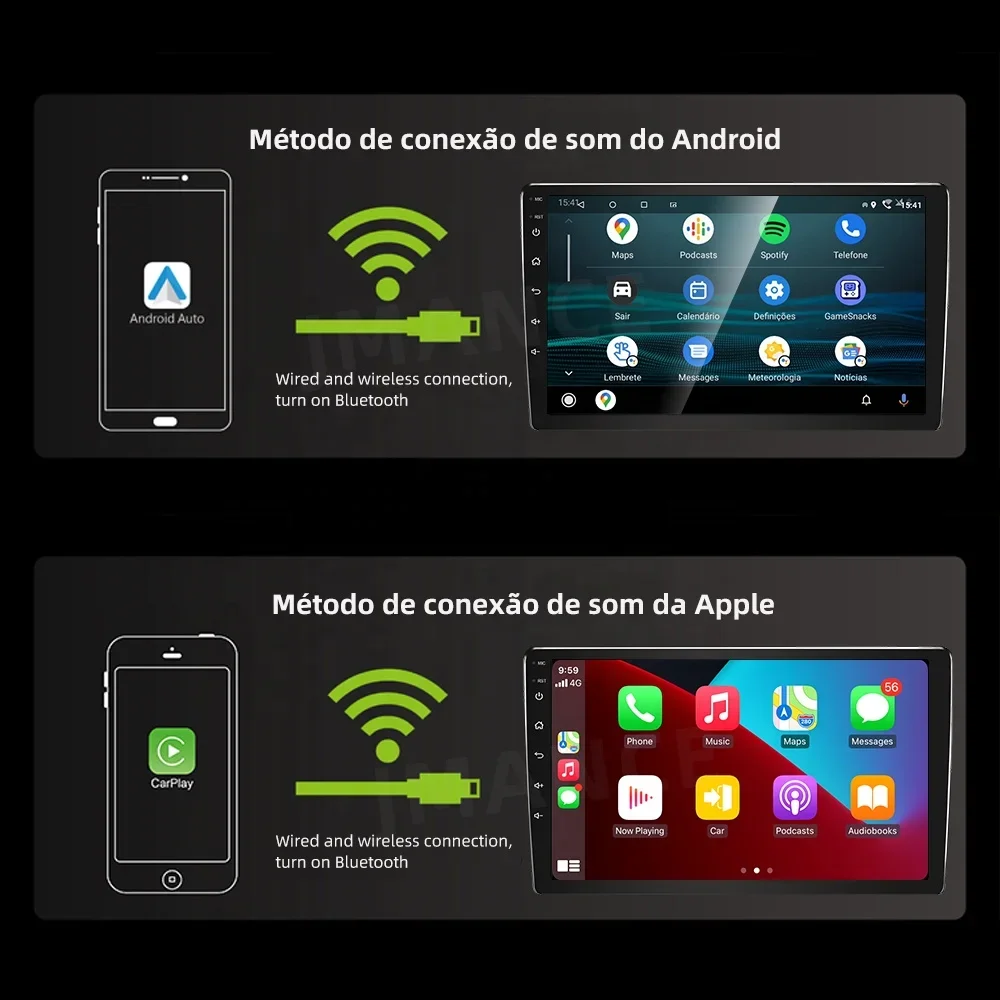 Jmance Android автомобильный Carplay 1 + 32G Bt Wifi 10 дюймовый радиоприемник для универсального