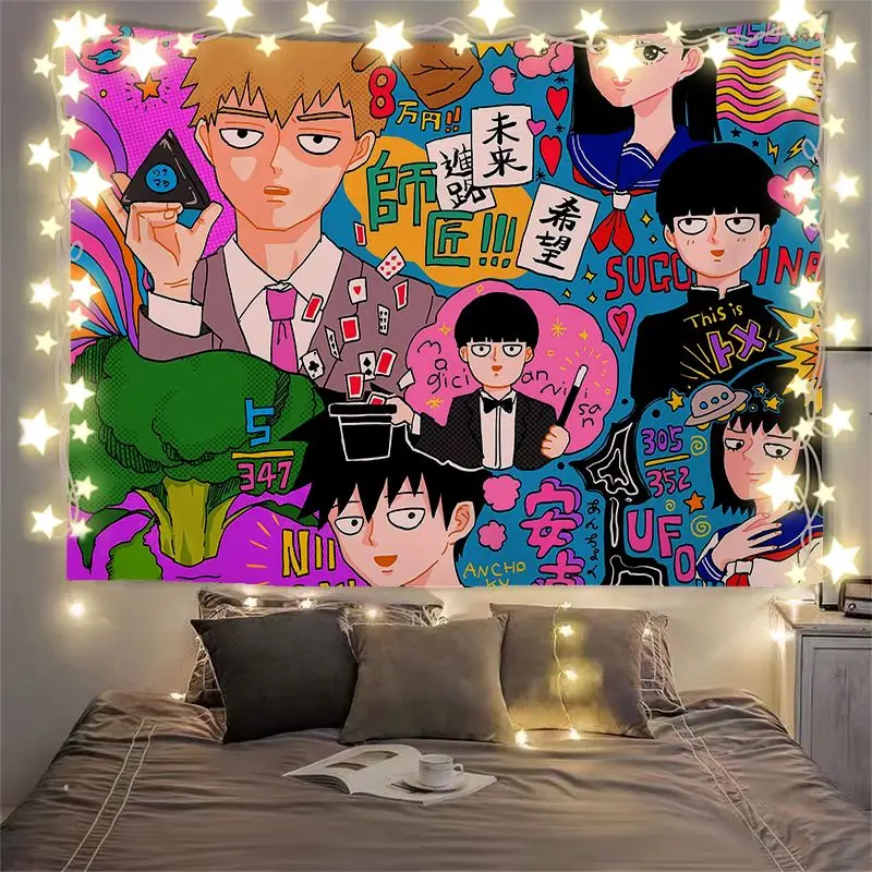 Аниме Mob Psycho 100 Mobu Saiko Hyaku Косплей Valance мультфильм Inbetweening Dossal гобелен прикроватный