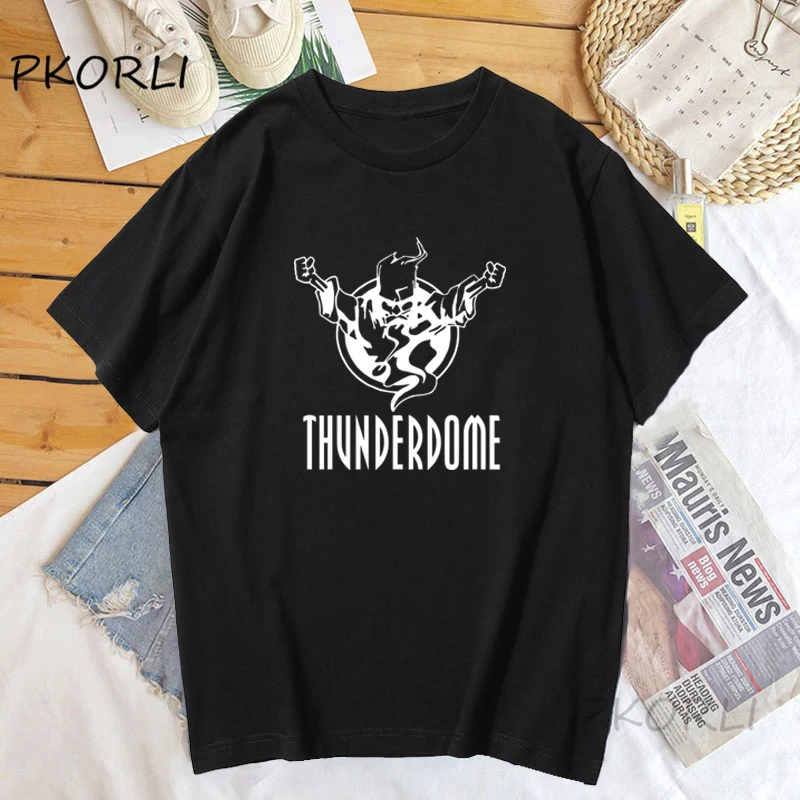 Thunderdome Wizard Cotton Short Sleeve Graphic Tee Hardcore Gabber T-Shirt Harajuku O Neck T Shirt Women Men Vintage Clothes