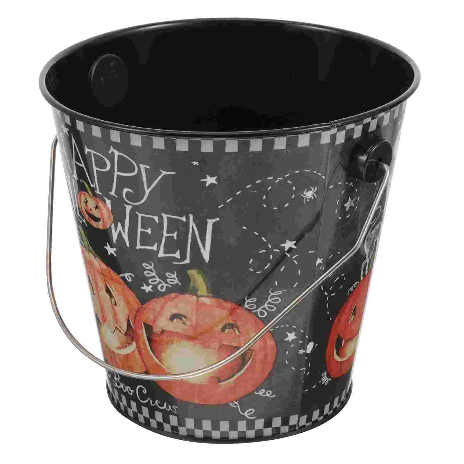 

Halloween Bucket Party Candy Play Popcorn Mini Portable Wrought Iron Supplies Child Popping