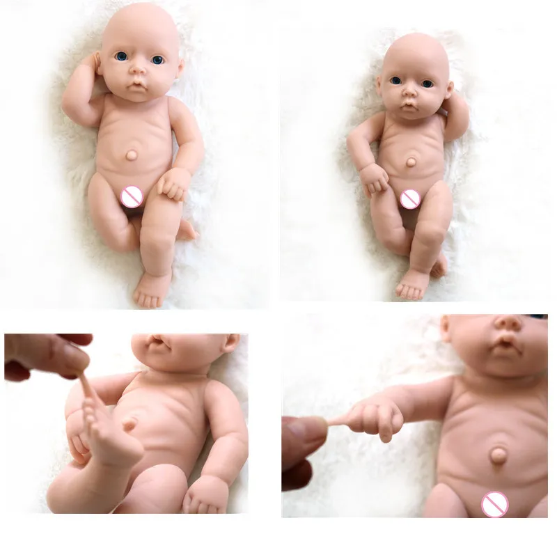 

11 дюймов Неокрашенная Кукла реборн комплект полностью твердый силикон Неокрашенная для мальчиков и девочек НЕОБРАБОТАННАЯ Мягкая кукла наборы без рисунка детские игрушки