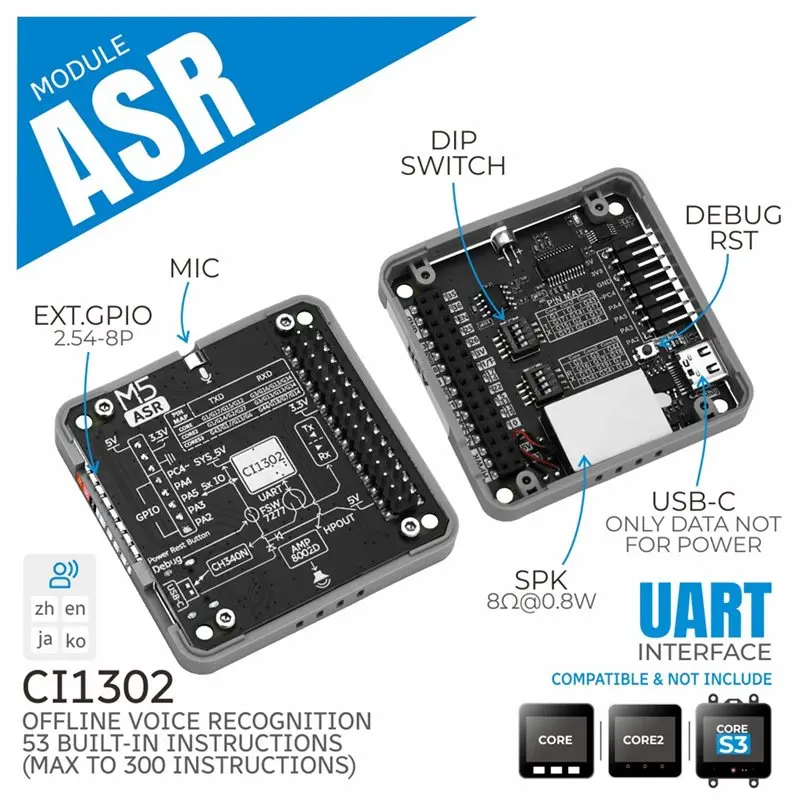 Фото Модуль ASR AI Интеллектуальный автономный голосовой модуль Встроенный AEC для asystent AI, умных домов №1