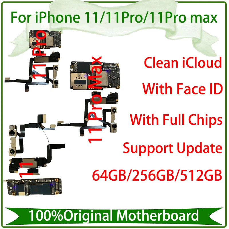 

100% Оригинальный разблокированный для iPhone 11 iphone11 pro max iphone 11 pro max материнская плата с полными ЧИПАМИ материнская плата чистая iCloud логическая п...