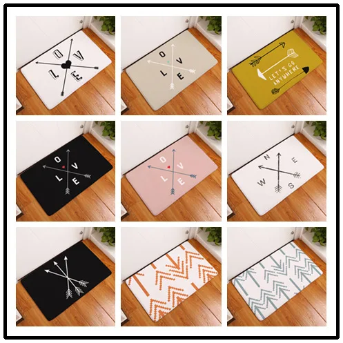 

Длинный абсорбирующий нескользящий напольный коврик с символическим принтом Love Serise, коврик для ванной комнаты, кухни, гостиной