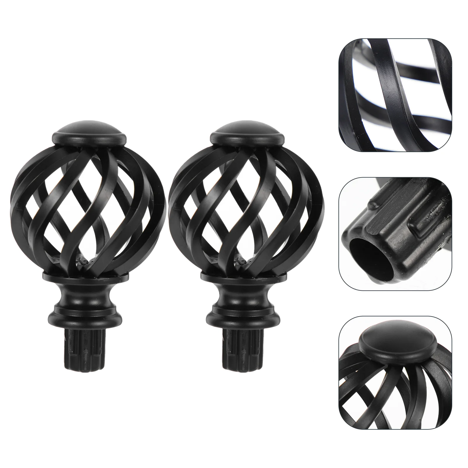 

Curtain Rod Finials End Drapery Pole Ends Decorative Window Capdecor Head Drape Railstopper Caps Fitting Replacement Shower Rods