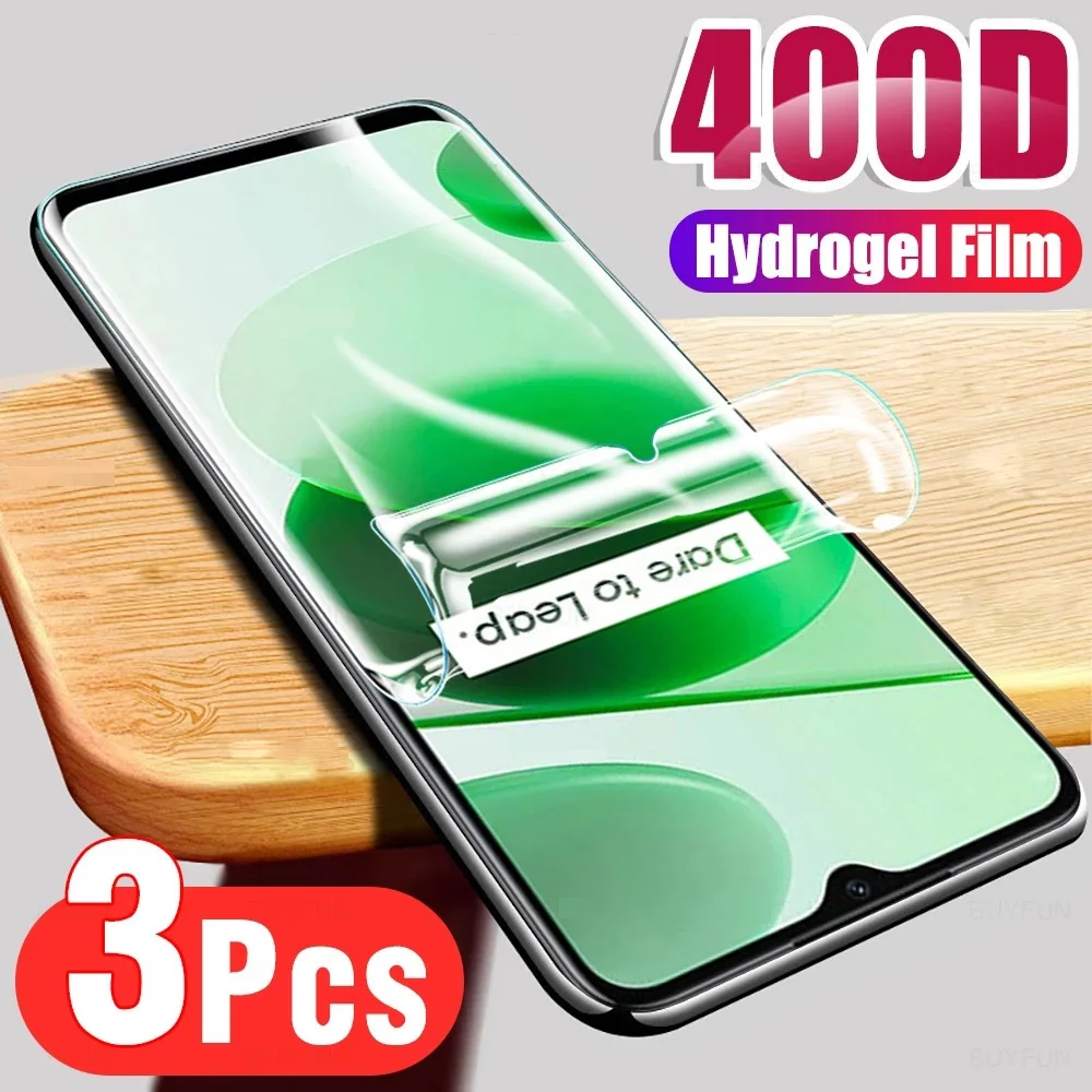 

3PCS Full Cover Hydrogel Film For Realme C11 2021 C21 C25S C33 C30 Screen Protector For Realme 10 9 Q5 Pro Plus 9i 8i 8 Film