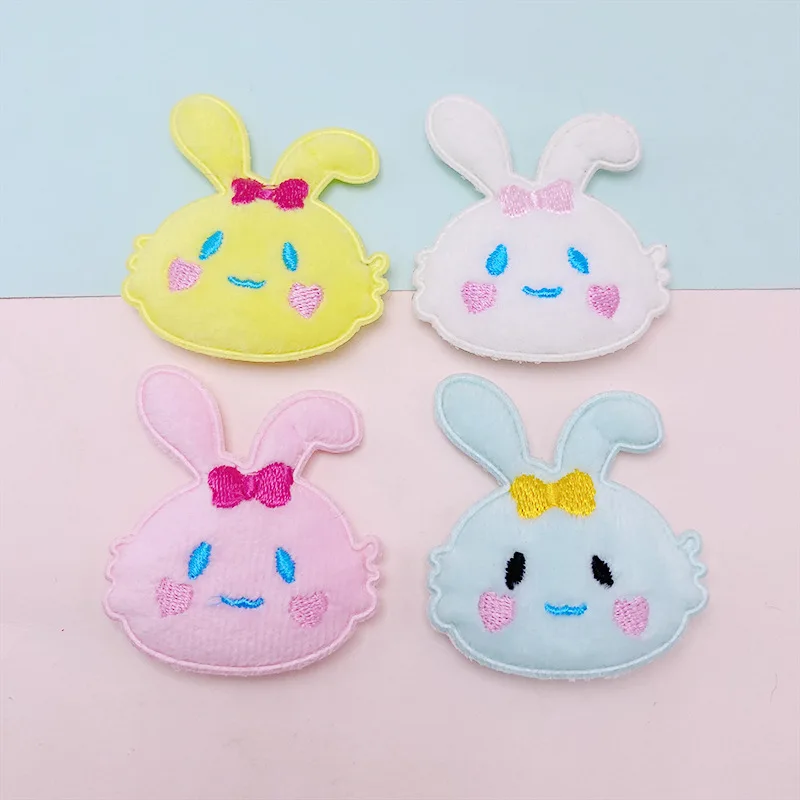 

10Pcs 5.5*5cm sweet rabbit Applique for DIY Clothes Hat Headwear Patch Sewing Crafts Gloves clothes Socks Decoration
