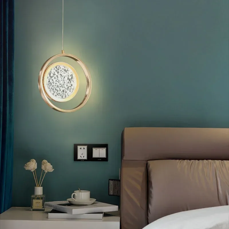 Простая креативная круглая люстра для спальни гостиной ТВ фон настенный декор