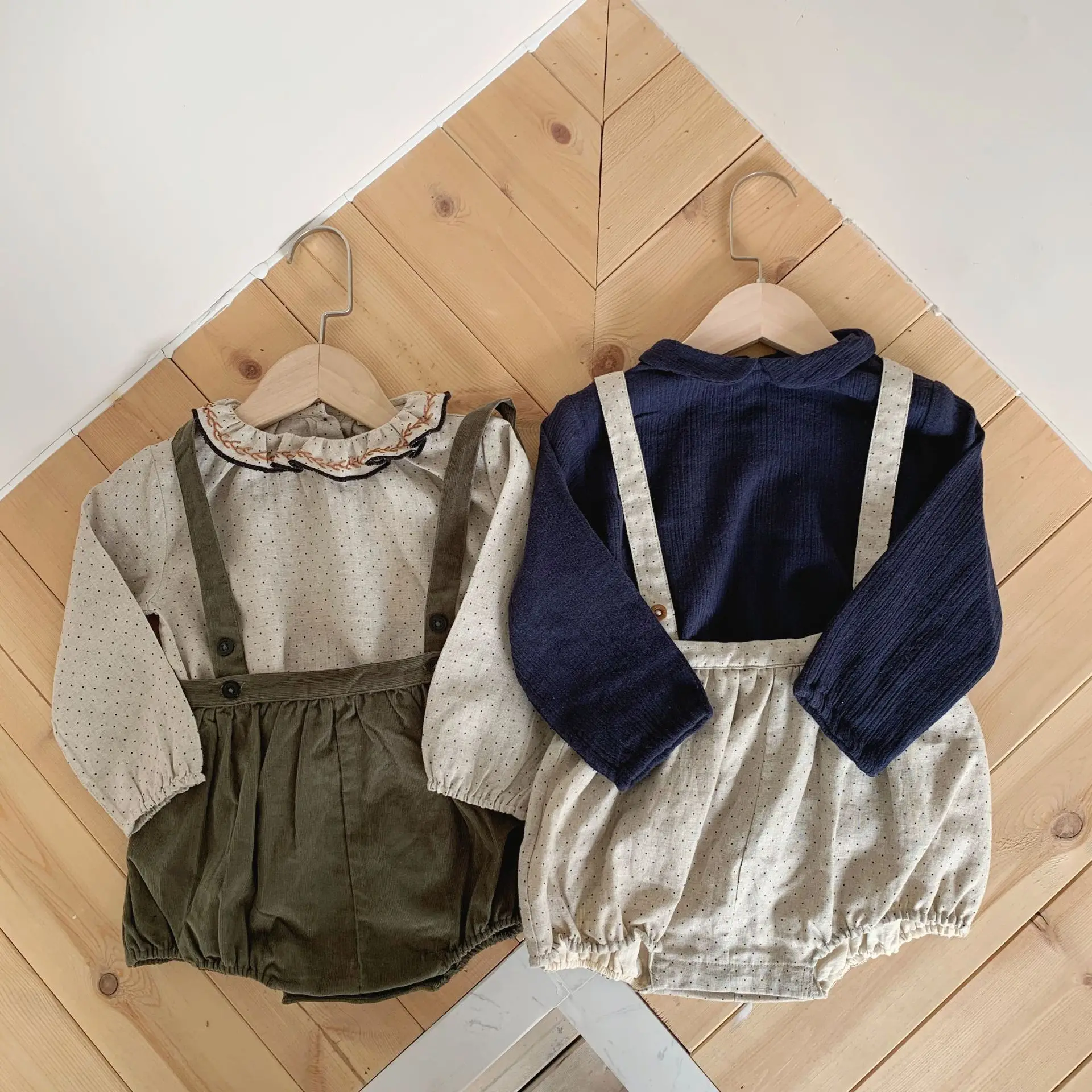 

Детские рубашки, новинка, весна-зима, бренд Cbc для девочек, милая льняная вышитая модель, вельветовый нагрудник, штаны с принтом тыквы