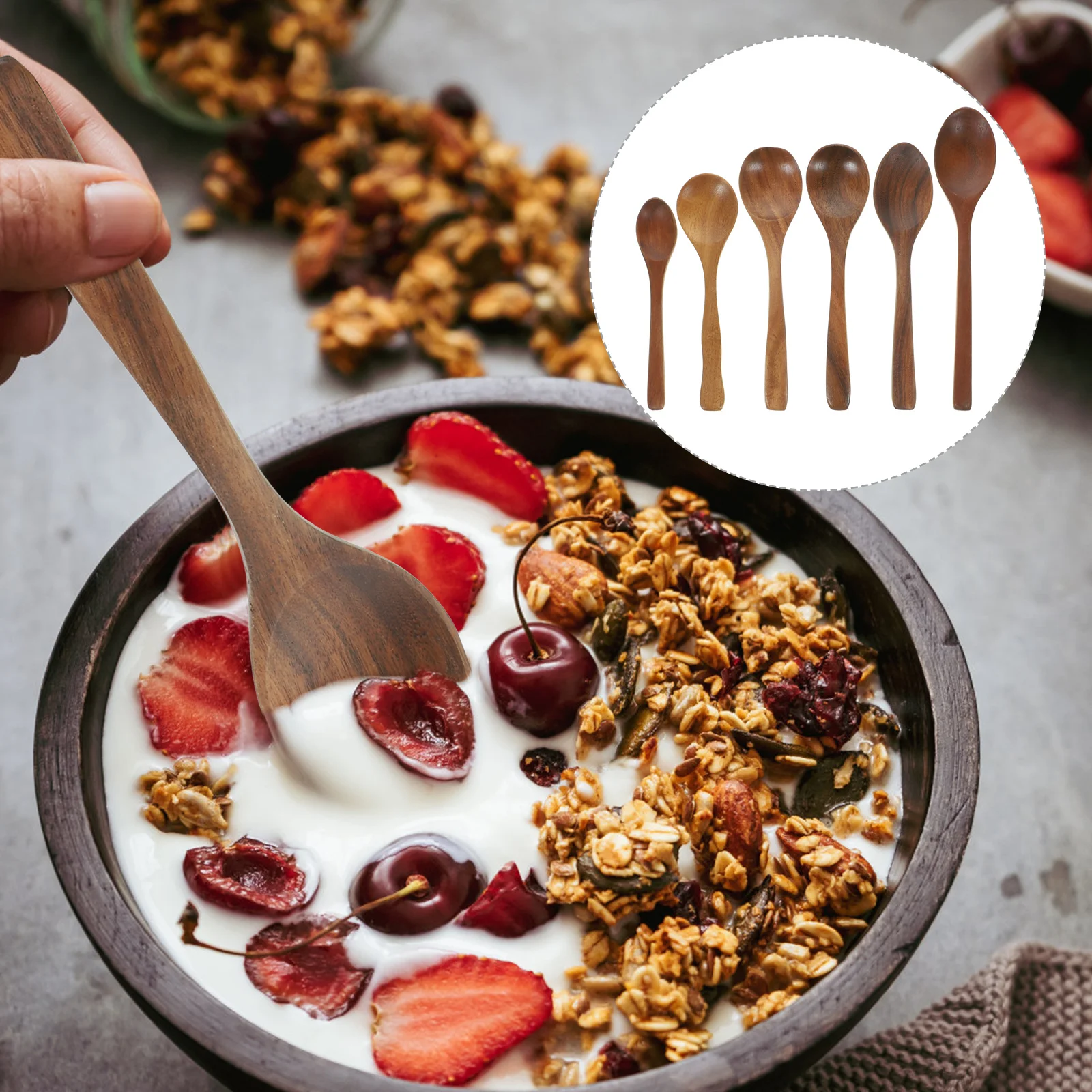 6 шт. ложка для желе деревянный половник супа с длинной ручкой десертные ложки