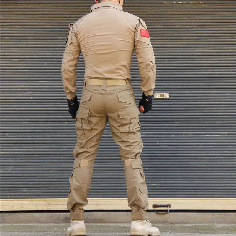 Men's Spring and Summer Outdoor Long and Short Sleeve Camouflage Suit, Slim Stretch CS Tactical Frog Suit, Leggings