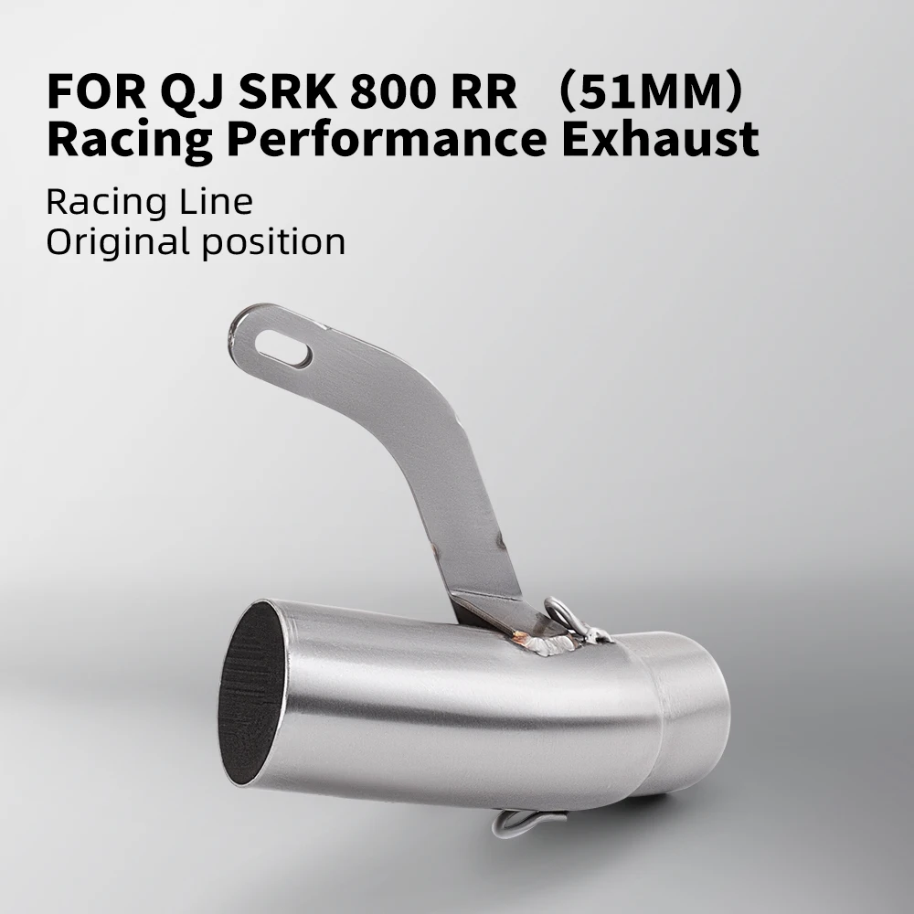

Надевается для QJMOTOR QJ800GS-G QJ 800 GS-G SRK800RR 2023 2024, мотоциклетная выхлопная труба, модифицированная средняя соединительная труба, глушитель 51 мм