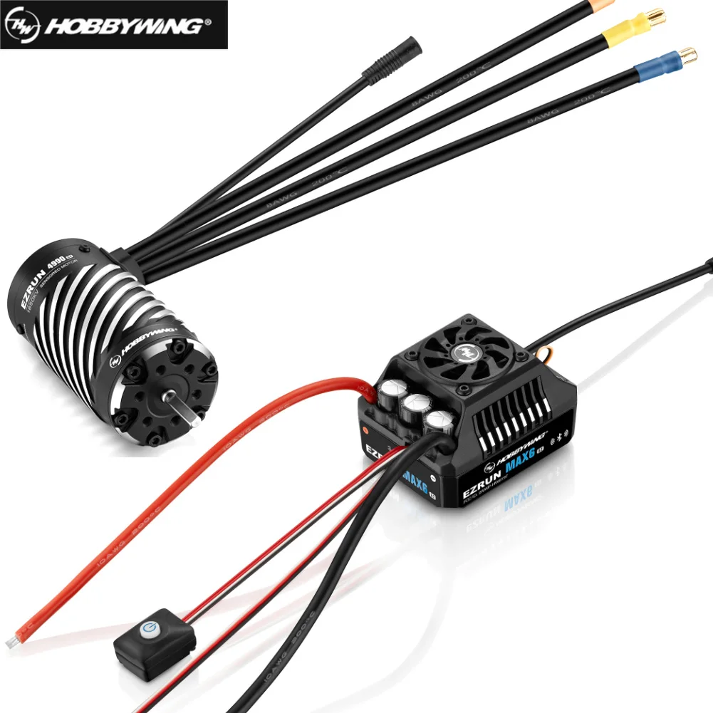 Фото Hobbywing EZRUN MAX6 G2 200A Бесколлекторный регулятор скорости (ESC) 3-8S с датчиками для автомобилей масштаба 1/5, 1/6, 1/7, 1/8, для двигателей 4990SD, 5690SD, G2-1650KV, 1250KV №2