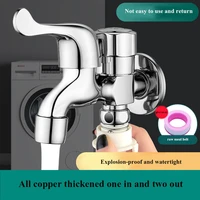 bathroom sink faucet kitchen faucet all copper washing machine universal joint one in and two out double head water nozzle