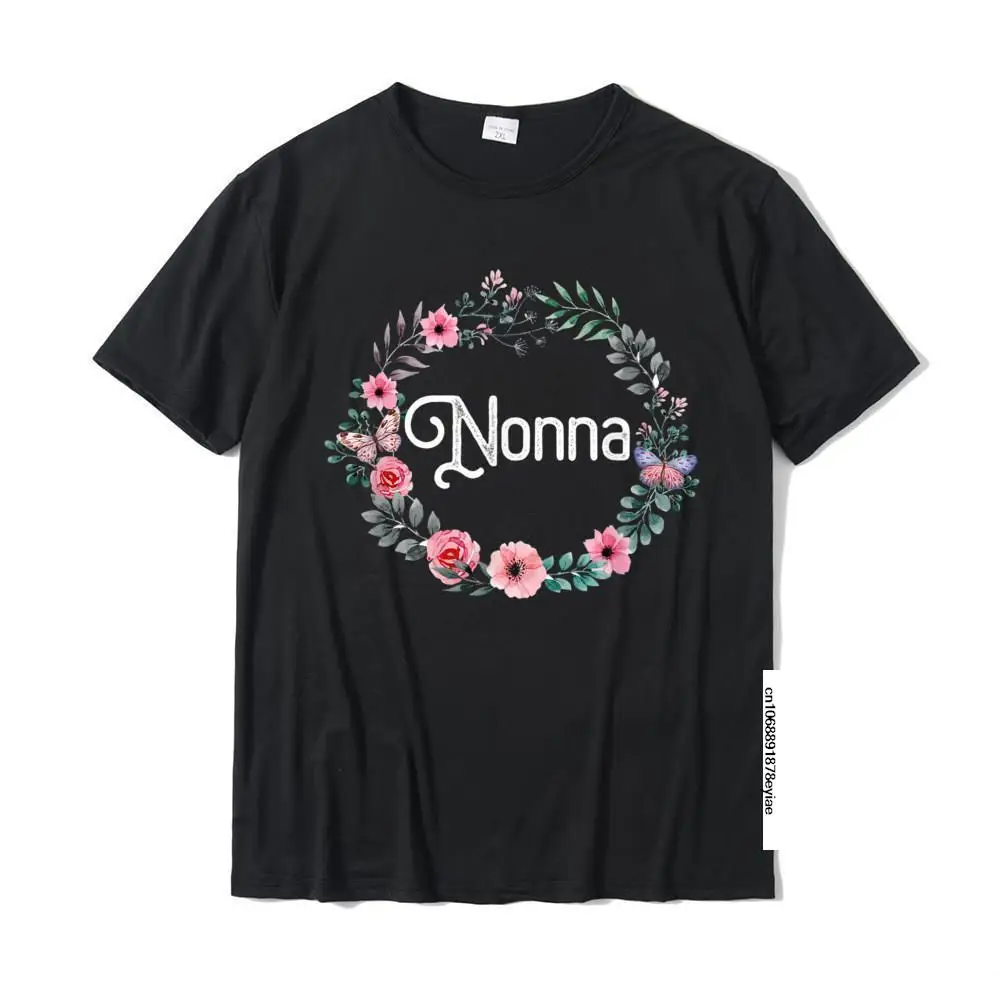 

Mother's Day Gift For Italian Grandma Men Women Floral Nonna Funny Men's T Shirt Family Top T-Shirts Cotton Funny