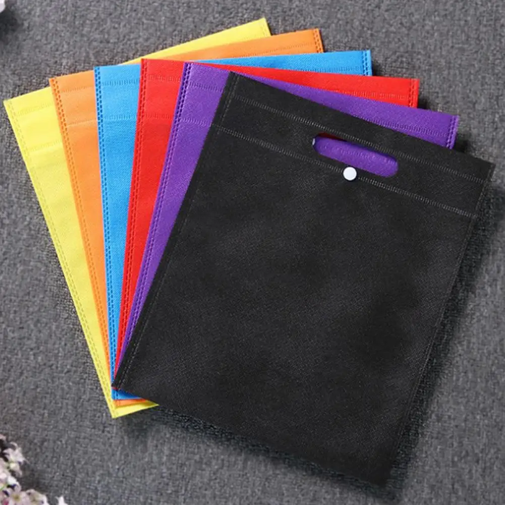 

Foldable Shopping Bag Non-Woven Fabric Bags Shopping Handbags Tote Grocery Cloth Gift Shoes Food Bags Eco-friendly With Button