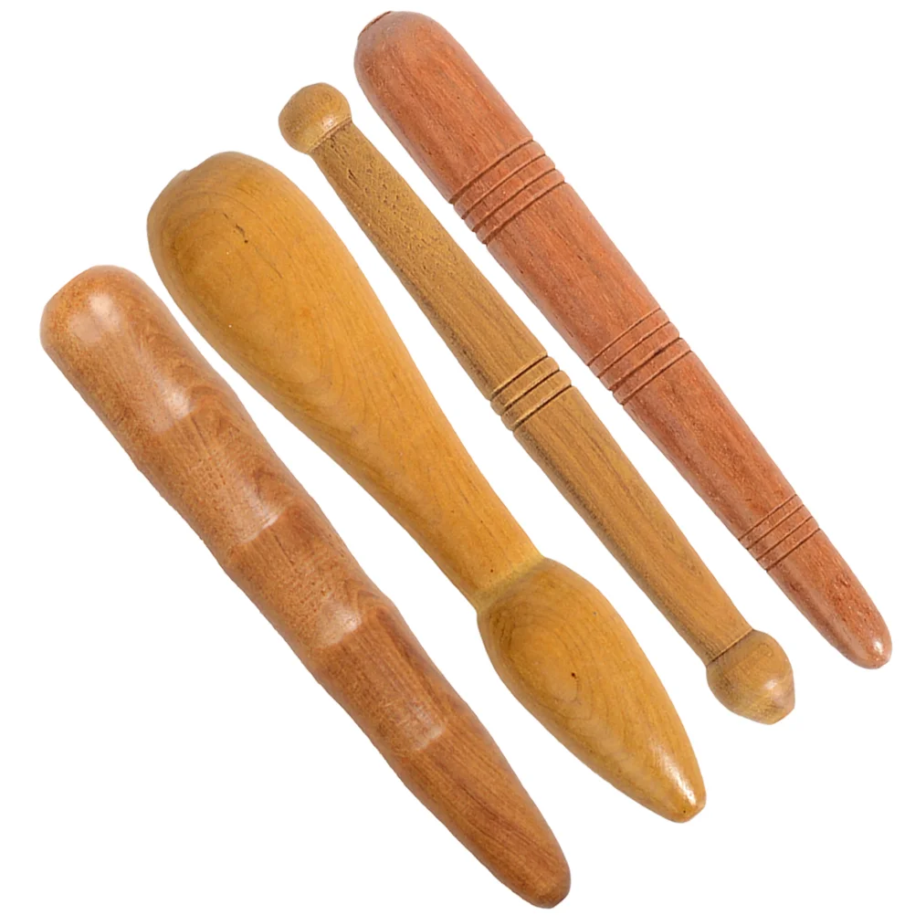 

4 Pcs Wooden Acupuncture Stick Professional Massage Wand Point Rod Massaging Tool Pelma Massager Foot