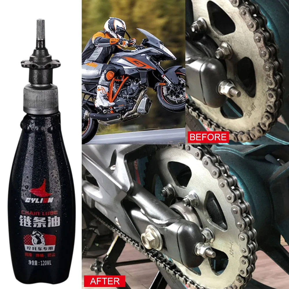 

120ml Motorcycle Chain Lubricator Non-Stick Rust Prevention Chain Lube Oil For Bicycle Motorcycle Maintenance Derailleur Caliper