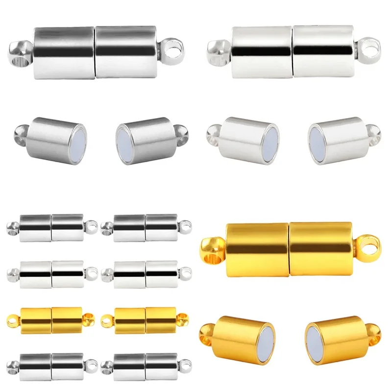 

2 Sets Alloy Round Strong Magnetic Clasps Magnet End Clasp Connectors for Jewelry Making DIY Bracelet Necklace Accessories