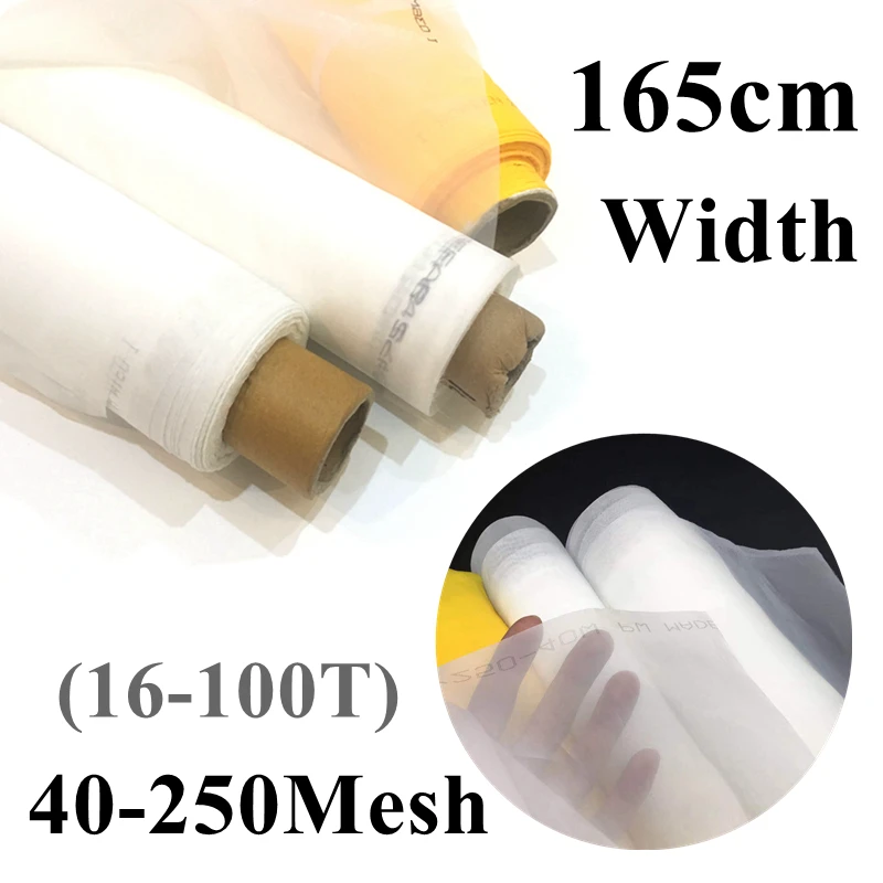 

5meters165cm Width 40/60/80/100/120/140/200/250Mesh White Polyester Silk Screen Printing Mesh Fiber Screen Mesh for Pcb Printing