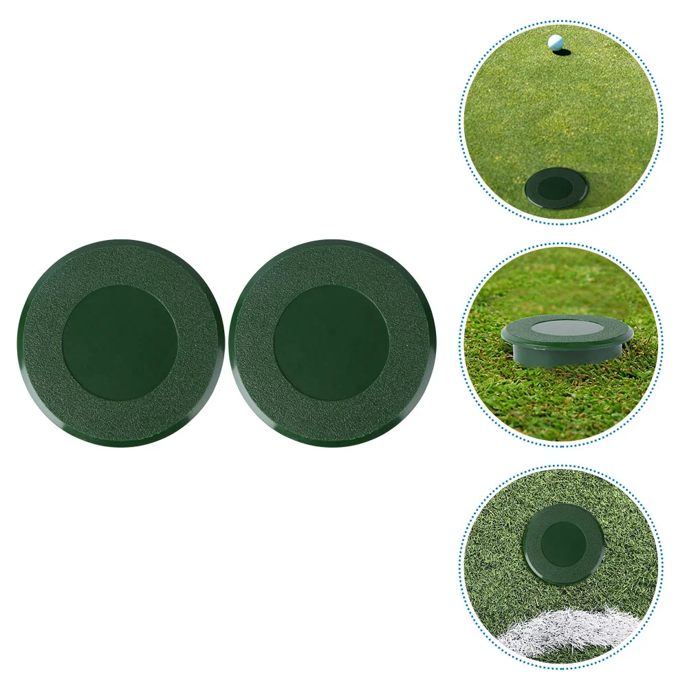 

2 Pcs Glass Coffee Mugs Lids Golf Cup Golfing Supplies Putting Cover Sets Green Hole Practice Training Aids Plastic Outdoor