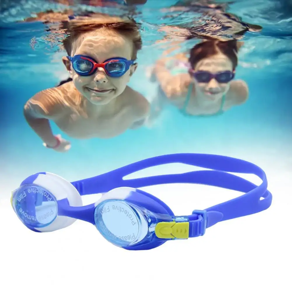 

Ergonomic Design Portable Adjustable Kids Cute Swimming Goggles Mirror Design Swim Goggles Large Frame for Travelling